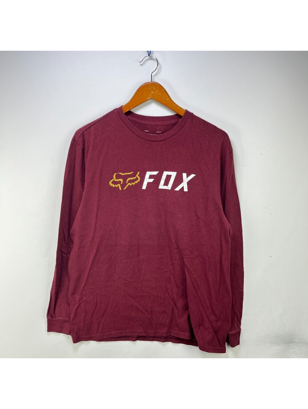 Vintage Fox Racing Maroon Long Sleeve Logo Tee L